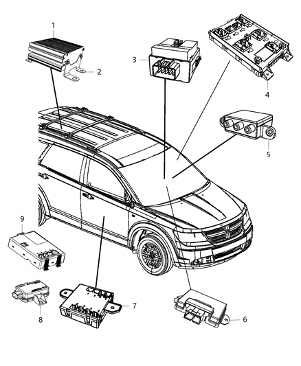 2015 Dodge Journey Module-Power Inverter Diagram for 68080605AB