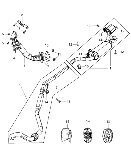 2009 Dodge Grand Caravan Exhaust Muffler And Resonator Diagram for 4877540AD