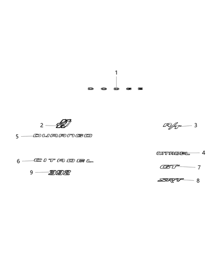 2018 Dodge Durango NAMEPLATE-LIFTGATE Diagram for 68354593AA