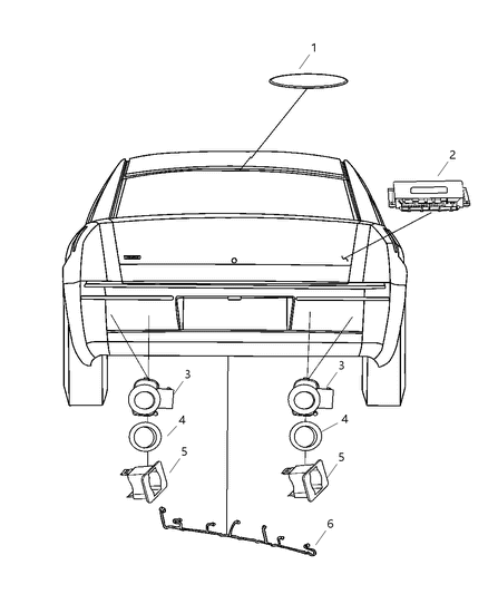 2005 Dodge Magnum Park Assist Detection System Diagram