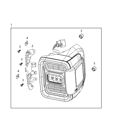 2020 Jeep Gladiator Parts, Tail Lamps Service Diagram 5