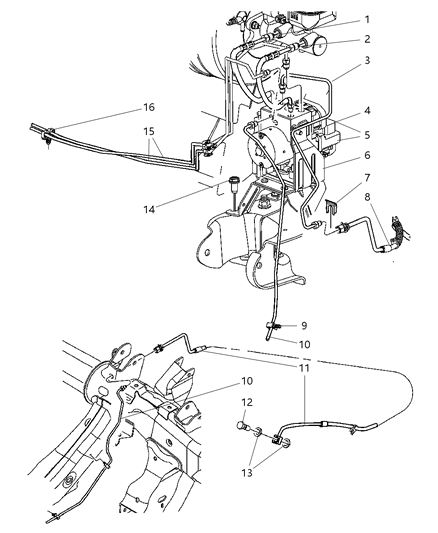 2005 Dodge Durango Bracket-Hydraulic Control Unit Diagram for 5175509AA