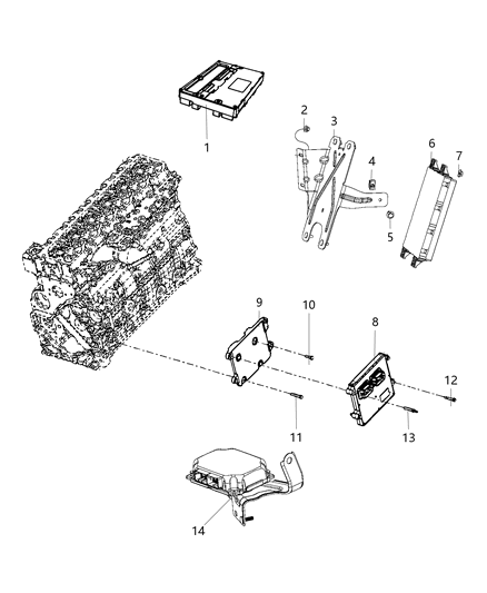 2014 Ram 3500 Modules, Engine Compartment Diagram 2