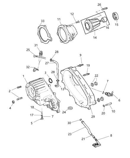 1998 Dodge Dakota Case & Related Parts Diagram 1