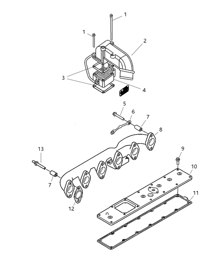 2005 Dodge Ram 2500 Exhaust Manifold Diagram for 5135788AB