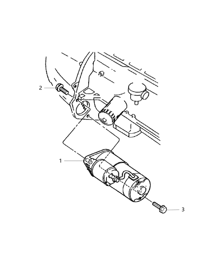 2001 Jeep Cherokee Starter & Mounting Diagram 1