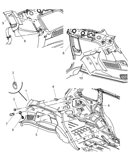 2006 Jeep Grand Cherokee Panel-Quarter Trim Diagram for 5HS371J3AF