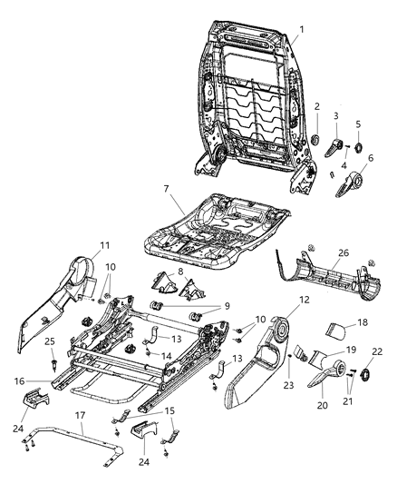 2009 Jeep Patriot Handle-RECLINER Diagram for 1DQ591DAAA