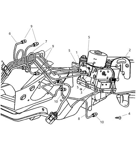 2001 Chrysler PT Cruiser Anti-Lock Brake System Module Diagram for 5017847AB