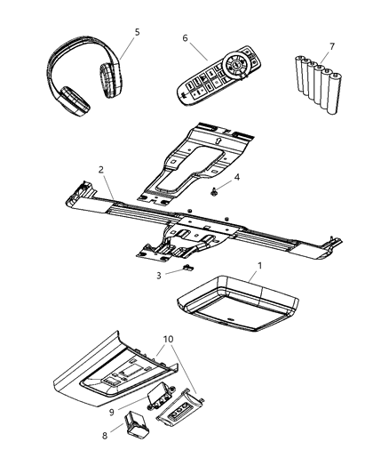 2010 Dodge Nitro Bracket-Dvd Screen Diagram for 5064327AF