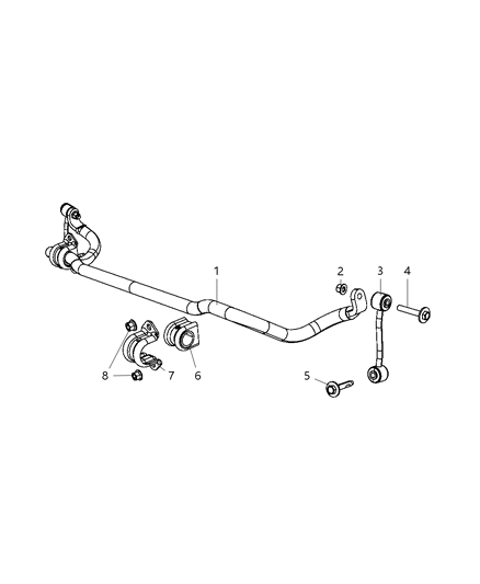 2008 Dodge Nitro Stabilizer Bar, Front Diagram