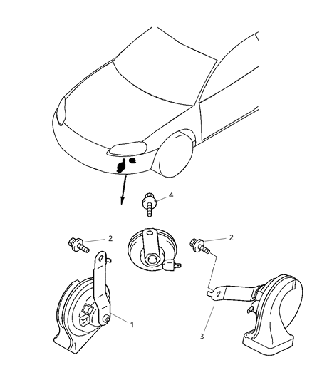 2005 Chrysler Sebring Horn Diagram for MR971171