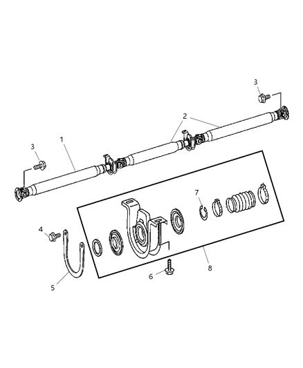 2009 Dodge Sprinter 3500 Rear Drive Shaft Assembly Diagram for 68006637AA