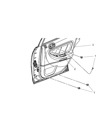 2005 Chrysler Sebring Panel-Door Trim Rear Diagram for YF471DVAD