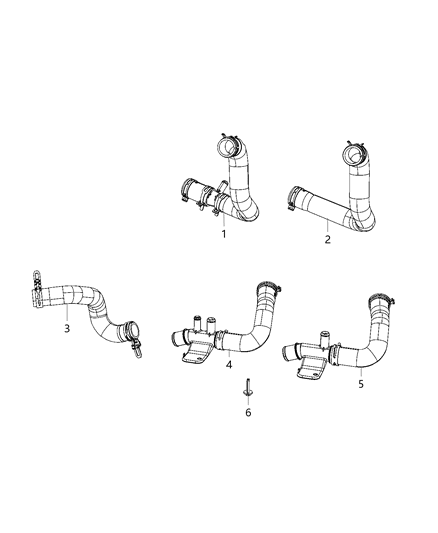 2021 Jeep Gladiator Radiator Hoses And Related Parts Diagram 2