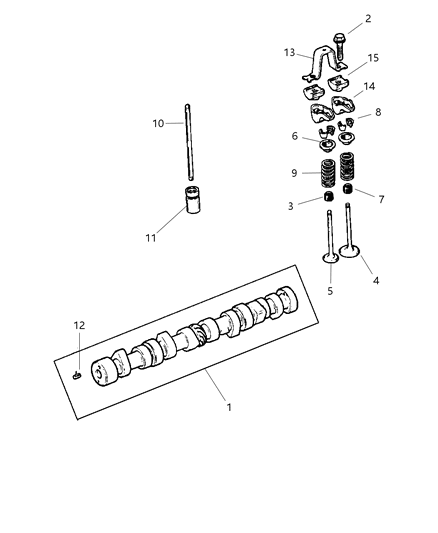 2001 Dodge Dakota Camshaft & Valves Diagram 1