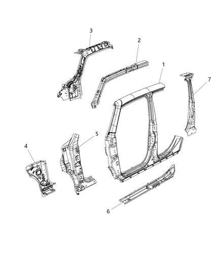 2015 Jeep Renegade Front Aperture Panel Diagram