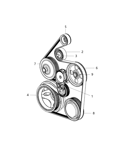 2010 Dodge Ram 1500 Pulley & Related Parts Diagram 2