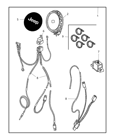 2005 Jeep Wrangler Wiring-Fog Lamp Diagram for 82208244