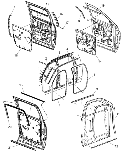 2006 Dodge Ram 2500 WEATHERSTRIP-Door Diagram for 55277030AC