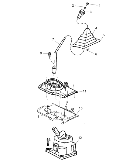 2005 Jeep Wrangler Lever-Gearshift Diagram for 52059663AE