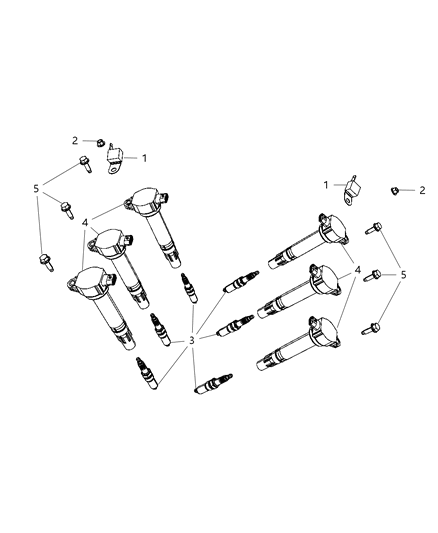 2010 Chrysler Sebring Spark Plugs & Ignition Coil Diagram 2