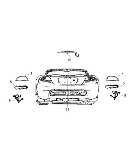 2003 Dodge Viper Lamp-Tail Stop Turn Diagram for 4865486AC