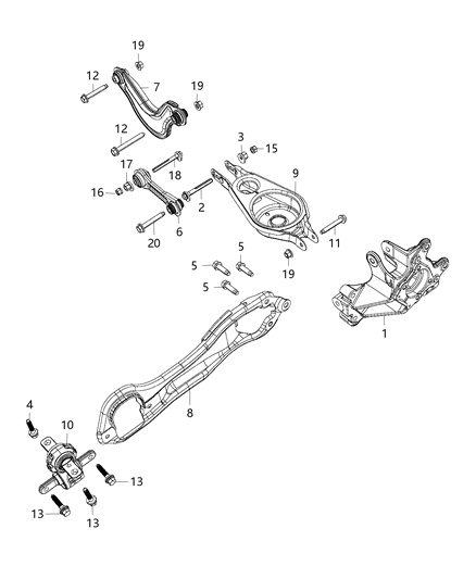 2020 Chrysler Pacifica Trailing Arm Diagram for 68470299AA