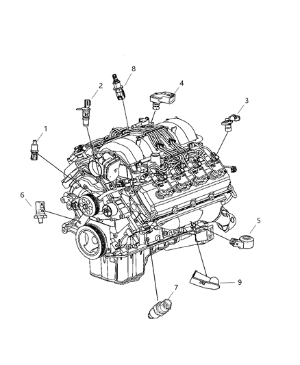 2011 Dodge Durango Sensors - Engine Diagram