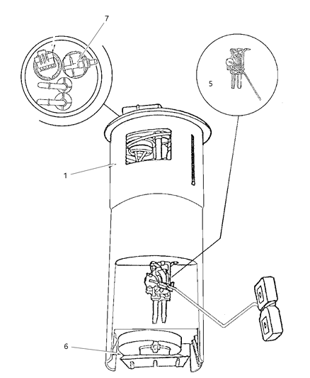 1997 Chrysler LHS Fuel Pump & Level Unit Diagram