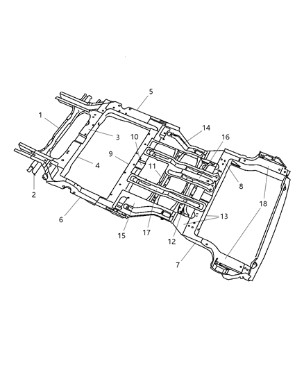 2007 Chrysler Town & Country CROSSMEMBER-Floor Pan Diagram for 5109041AB