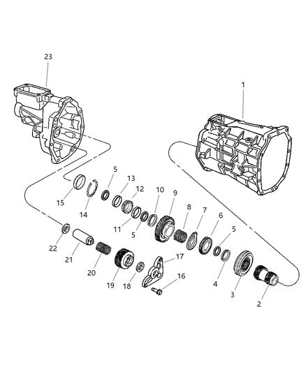 2005 Dodge Ram 1500 Snap Ring-Reverse Gear Diagram for 5093289AA