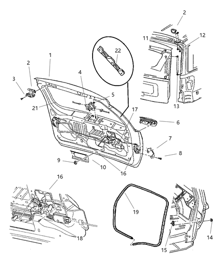 2000 Jeep Grand Cherokee Liftgate Latch Diagram for 55136911AA