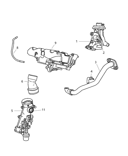 2003 Chrysler PT Cruiser Valve-EGR Diagram for 5080395AA