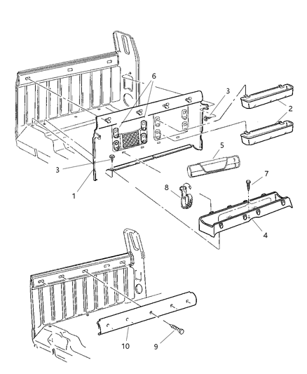 2000 Dodge Ram 2500 Regular Cab Rear Storage Diagram 1