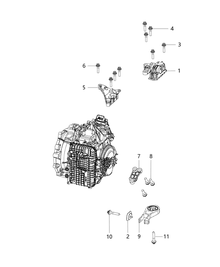 2019 Jeep Renegade Mounting Support Diagram