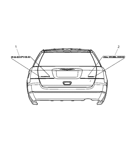 2004 Chrysler Pacifica NAMEPLATE-PACIFICA Diagram for 4857721AA