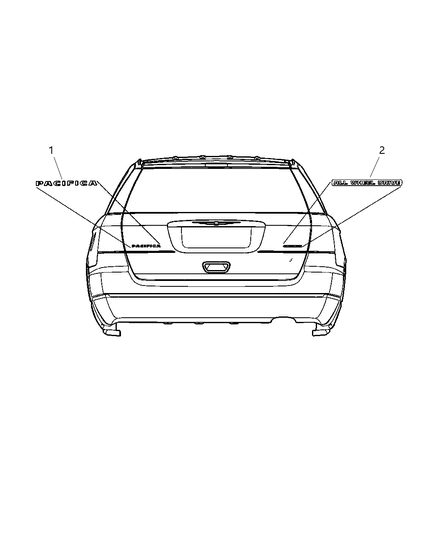 2004 Chrysler Pacifica Nameplates Diagram