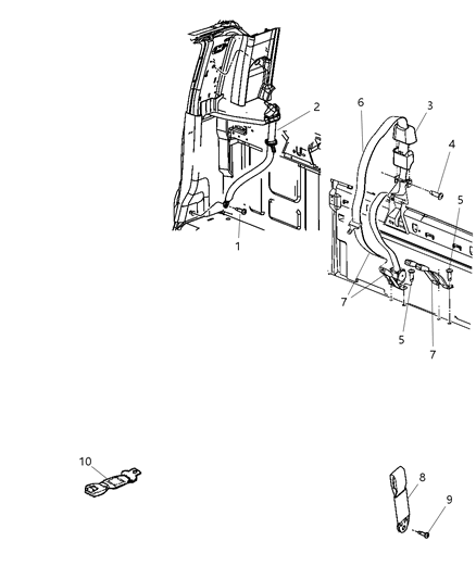 2010 Dodge Ram 1500 Seat Belts Rear Diagram 2