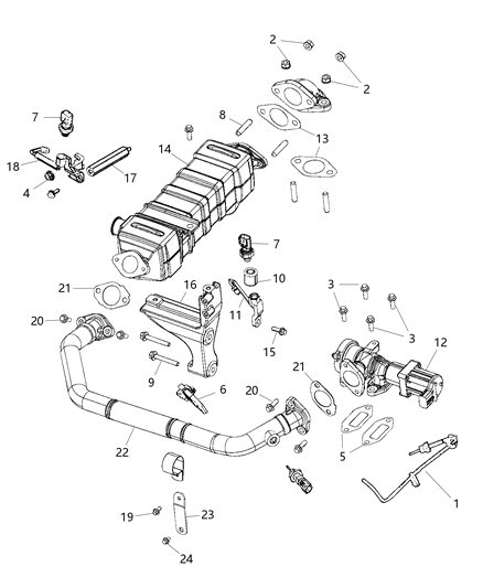 2020 Ram 3500 Cover-Rear Exhaust Manifold Press Diagram for 68444151AA