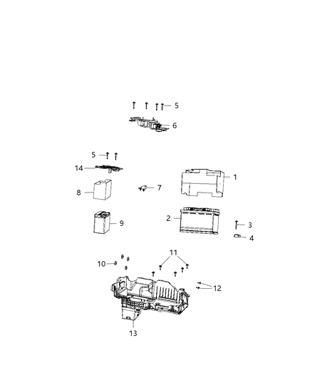 2019 Jeep Wrangler Tray-Battery Diagram for 68275851AD