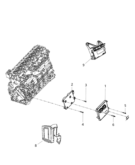 2011 Ram 4500 Modules, Engine Compartment Diagram