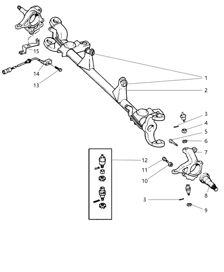 1998 Jeep Cherokee Housing Front Axle Diagram for 4773430