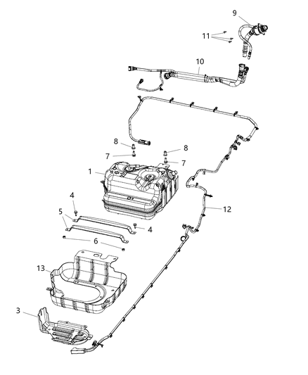 2018 Jeep Wrangler Tube-Fuel Filler Diagram for 52030241AB