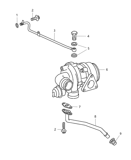 2004 Chrysler PT Cruiser Turbo Oil Return Lines Diagram