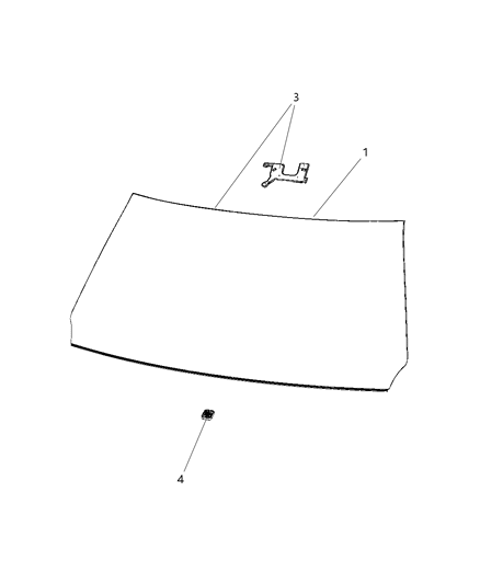 2019 Ram 1500 Windshield Diagram for 68275585AE