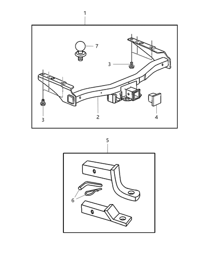 2002 Dodge Ram Van Ball-Trailer Tow Diagram for 82401103