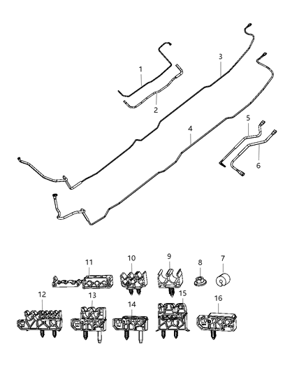 2012 Ram 3500 Cab Chassis Fuel Lines, Rear Diagram