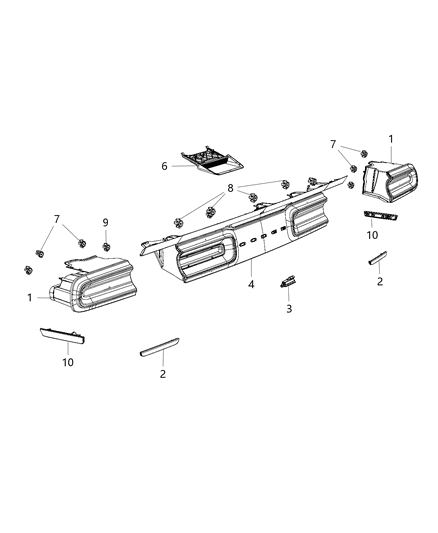 2015 Dodge Challenger Lamps - Rear Diagram