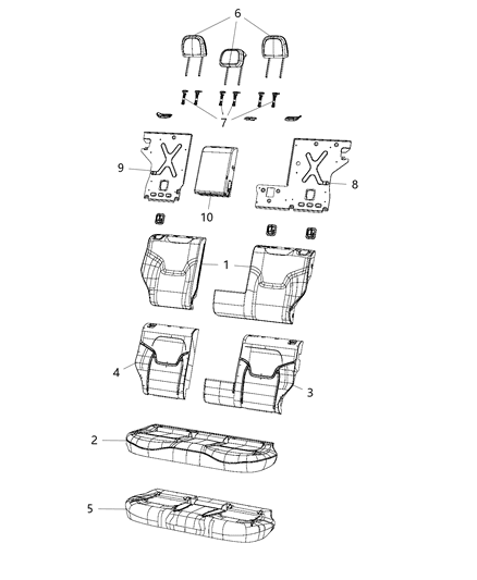 2015 Jeep Renegade Rear Seat - Split Diagram 3